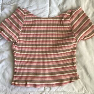 Striped Pink and White Women's Top